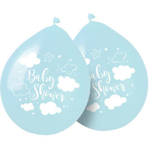 Babyshower Wolk Ballonnen blauw, 8 stuks Babyshower Wolk Ballonnen blauw, 8 stuks