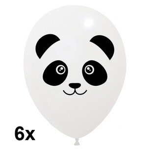 Panda ballonnen, 6 stuks, 30cm Panda ballonnen, 6 stuks, 30cm