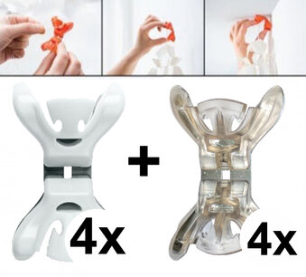 Combi-deal: Slingerklemmen Wit + Transparant, set Combi-deal: Slingerklemmen Wit + Transparant, set