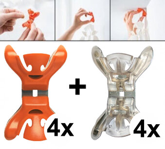 Combi-deal: Slingerklemmen Transparant + Oranje, set Combi-deal: Slingerklemmen Transparant + Oranje, set