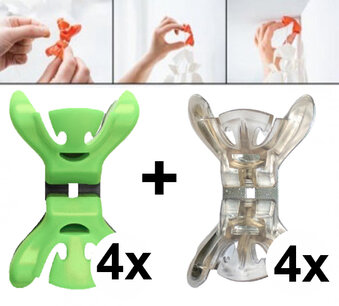 Combi-deal: Slingerklemmen Transparant + Groen, set Combi-deal: Slingerklemmen Transparant + Groen, set