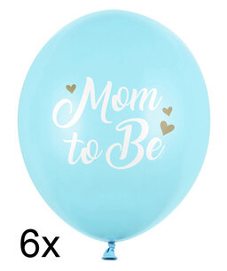 Mom to Be Ballonnen blauw, 6 stuks, 30cm Mom to Be Ballonnen blauw, 6 stuks, 30cm
