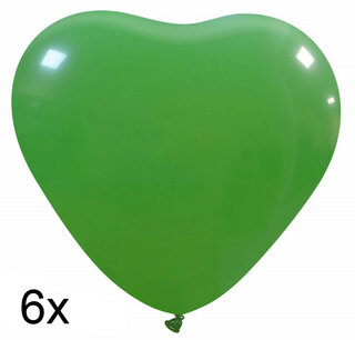 Groen Hart Ballonnen, 6 stuks (25cm) Groen Hart Ballonnen, 6 stuks (25cm)