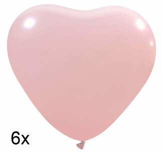 Roze: lichtroze Hart Ballonnen, 6 stuks (25cm) Roze: lichtroze Hart Ballonnen, 6 stuks (25cm)