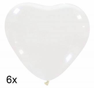 Transparant Hart Ballonnen, 6 stuks (25cm) Transparant Hart Ballonnen, 6 stuks (25cm)