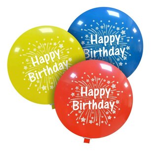 Happy Birthday Fireworks XL ballon, 80 cm, per stuk Happy Birthday Fireworks XL ballon, 80 cm, per stuk