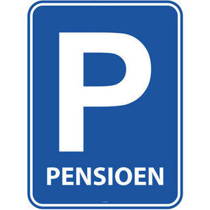 Huldebord Pensioen parkeerbord, 33,5 x 45 cm Huldebord Pensioen parkeerbord, 33,5 x 45 cm