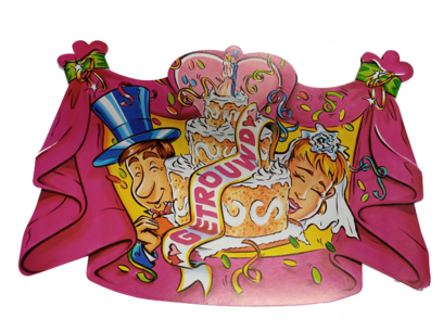Getrouwd Cartoon Huldebord, 34 x 47 cm Getrouwd Cartoon Huldebord, 34 x 47 cm