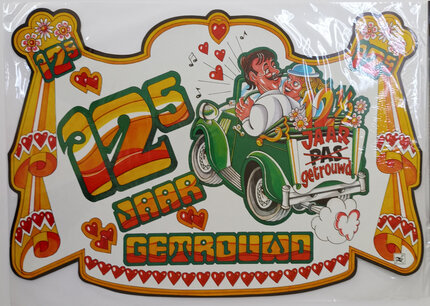 12,5 jaar getouwd huldebord retro, 33x47 cm 12,5 jaar getouwd huldebord retro, 33x47 cm