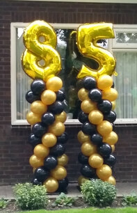 Ballonpilaar met folie cijfer Ballonpilaar met folie cijfer