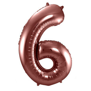 Folie Ballon Cijfer 6 Bronze, 86 cm Folie Ballon Cijfer 6 Bronze, 86 cm