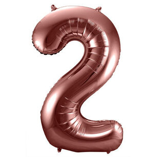 Folie Ballon Cijfer 2 Bronze, 86 cm Folie Ballon Cijfer 2 Bronze, 86 cm