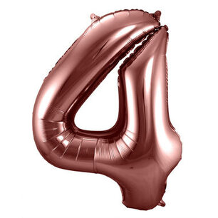Folie Ballon Cijfer 4 Bronze, 86 cm Folie Ballon Cijfer 4 Bronze, 86 cm