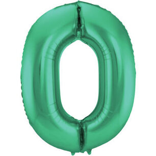 Folie Ballon Cijfer 0 Mat Groen, 86 cm Folie Ballon Cijfer 0 Mat Groen, 86 cm