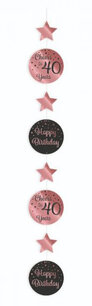 40 jaar hangdeco Rose/black 40 jaar hangdeco Rose/black