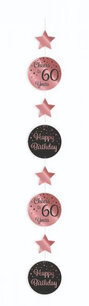 60 jaar hangdeco Rose/black 60 jaar hangdeco Rose/black