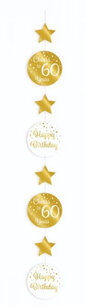 60 jaar hangdeco Gold/white 60 jaar hangdeco Gold/white