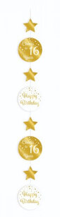16 jaar hangdeco Gold/white 16 jaar hangdeco Gold/white