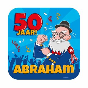 Abraham 50 jaar Huldeschild Cartoon, 50x50 cm Abraham 50 jaar Huldeschild Cartoon, 50x50 cm