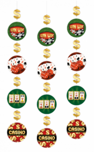 Casino Hanging decoratie, 3 stuks Casino Hanging decoratie, 3 stuks