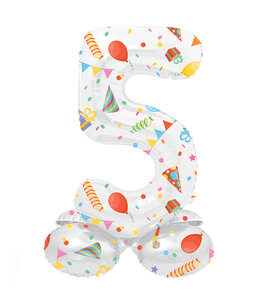 5 Foliecijfer staand, Party, 41 cm / 16 inch 5 Foliecijfer staand, Party, 41 cm / 16 inch