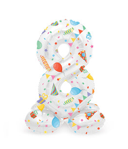 8 Foliecijfer staand, Party, 41 cm / 16 inch 8 Foliecijfer staand, Party, 41 cm / 16 inch