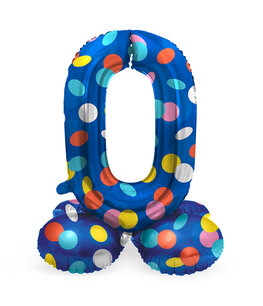 0 Foliecijfer staand, Confetti dots, 41 cm / 16 inch 0 Foliecijfer staand, Confetti dots, 41 cm / 16 inch