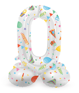 0 Foliecijfer staand, Party, 72 cm / 28 inch 0 Foliecijfer staand, Party, 72 cm / 28 inch