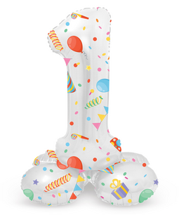 1 Foliecijfer staand, Party, 72 cm / 28 inch 1 Foliecijfer staand, Party, 72 cm / 28 inch