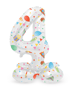 4 Foliecijfer staand, Party, 72 cm / 28 inch 4 Foliecijfer staand, Party, 72 cm / 28 inch