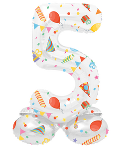 5 Foliecijfer staand, Party, 72 cm / 28 inch 5 Foliecijfer staand, Party, 72 cm / 28 inch