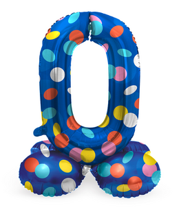0 Foliecijfer staand, Confetti dots, 72 cm / 28 inch 0 Foliecijfer staand, Confetti dots, 72 cm / 28 inch