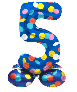 5 Foliecijfer staand, Confetti dots, 72 cm / 28 inch 5 Foliecijfer staand, Confetti dots, 72 cm / 28 inch