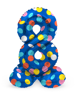 8 Foliecijfer staand, Confetti dots, 72 cm / 28 inch 8 Foliecijfer staand, Confetti dots, 72 cm / 28 inch