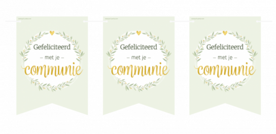 Gefeliciteerd met je Communie Vlaggenlijn , 6 meter Gefeliciteerd met je Communie Vlaggenlijn , 6 meter