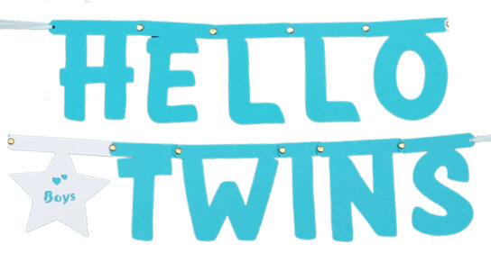 Hello Twins slinger blauw, incl zuignapjes Hello Twins slinger blauw, incl zuignapjes