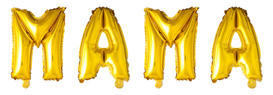 MAMA Folieballon letters set, goud, 41 cm MAMA Folieballon letters set, goud, 41 cm
