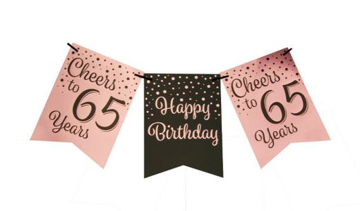 65 jaar Vlaggenlijn rose/black, 6 m. 65 jaar Vlaggenlijn rose/black, 6 m.