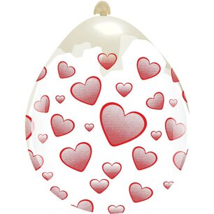 Hartjes rood stuffer ballon, transparant, 45 cm Hartjes rood stuffer ballon, transparant, 45 cm
