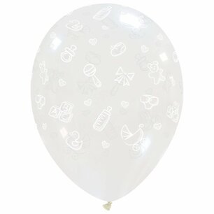 Baby Stuff transparant-wit Ballon, 30cm Baby Stuff transparant-wit Ballon, 30cm