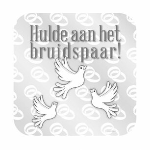 Hulde aan het Bruidspaar Decoratiebord, 50x50 cm Hulde aan het Bruidspaar Decoratiebord, 50x50 cm