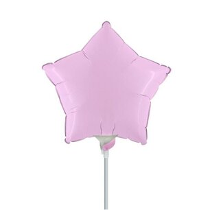 Roze: lichtroze Stervorm mini Folieballon, 9 inch (23 cm), zonder zelfsluitend ventiel Roze: lichtroze Stervorm mini Folieballon, 9 inch (23 cm), zonder zelfsluitend ventiel