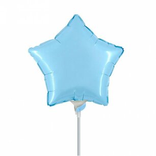 Blauw: lichtblauw Stervorm mini Folieballon, 9 inch (23 cm), zonder zelfsluitend ventiel Blauw: lichtblauw Stervorm mini Folieballon, 9 inch (23 cm), zonder zelfsluitend ventiel