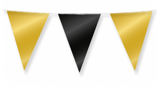 Goud-Zwart metallic Vlaggenlijn, 10 meter Goud-Zwart metallic Vlaggenlijn, 10 meter