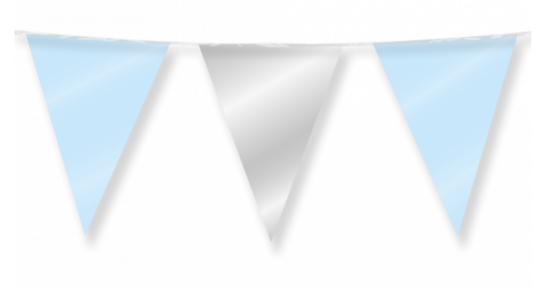 Blauw-Zilver metallic Vlaggenlijn, 10 meter Blauw-Zilver metallic Vlaggenlijn, 10 meter