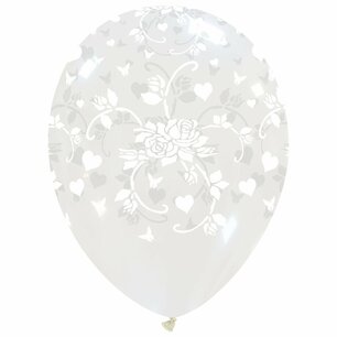 Hearts & Roses Transparant Ballon, 30cm Hearts & Roses Transparant Ballon, 30cm