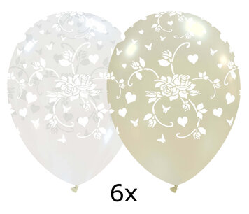 Hearts & Roses Ballonnen mix, 6 stuks, 30cm Hearts & Roses Ballonnen mix, 6 stuks, 30cm