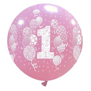 1st Birthday Balloons roze XL Ballon, 80cm 1st Birthday Balloons roze XL Ballon, 80cm