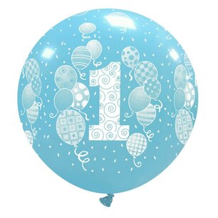 1st Birthday Balloons blauw XL Ballon, 80cm 1st Birthday Balloons blauw XL Ballon, 80cm