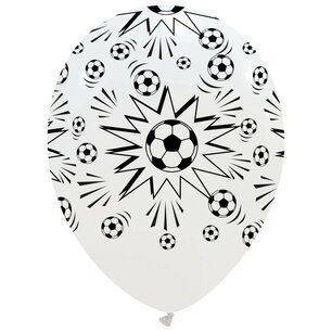 Voetbal ballonnen rondom bedrukt, 6 stuks, 30cm Voetbal ballonnen rondom bedrukt, 6 stuks, 30cm
